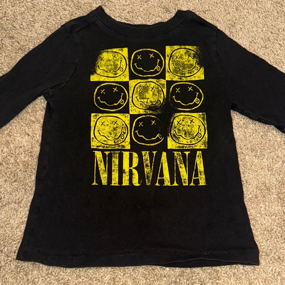 NIRVANA Kids Long Sleeve Shirt in Black and Yellow